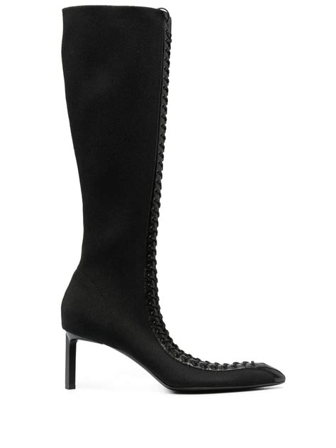 givenchy leather and lace bootie|Givenchy knee high boots.